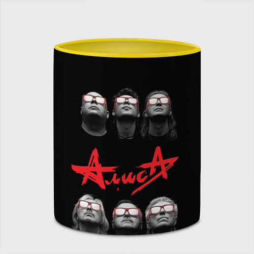 Кружка цветная АЛИСА / 3D-Белый + желтый – фото 2