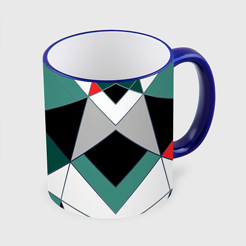 Кружка цветная Абстрактный геометрический / 3D-Синий кант – фото 1