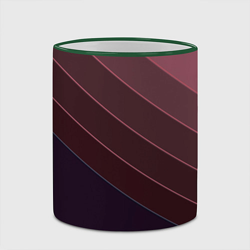 Кружка цветная Коричнево-фиолетовый узор / 3D-Зеленый кант – фото 2
