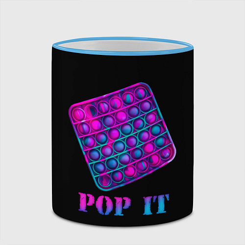 Кружка цветная НЕОНОВЫЙ POP it / 3D-Небесно-голубой кант – фото 2