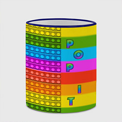 Кружка 3D POP it вертикальная надпись, цвет: 3D-синий кант — фото 2