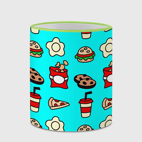 Кружка цветная Вкусняхи из Макдака! / 3D-Светло-зеленый кант – фото 2