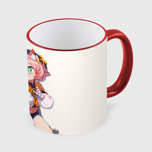 Кружка цветная Diona Katzlein Cocktail / 3D-Красный кант – фото 1