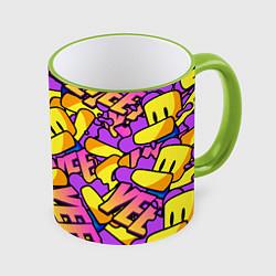 Кружка 3D ROBLOX РОБЛОКС YEET, цвет: 3D-светло-зеленый кант