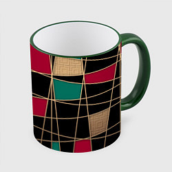 Кружка 3D Модный абстрактный узор, цвет: 3D-зеленый кант