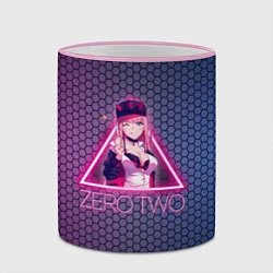 Кружка 3D Zero Two в треугольнике, цвет: 3D-розовый кант — фото 2