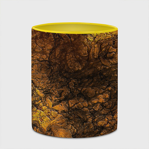 Кружка цветная Желто-черная текстура камня / 3D-Белый + желтый – фото 2