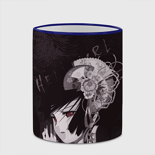 Кружка цветная Адская девочка Энма Ай / 3D-Синий кант – фото 2