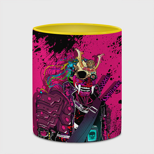 Кружка цветная CYBERPUNK 2077 DEMON Z / 3D-Белый + желтый – фото 2