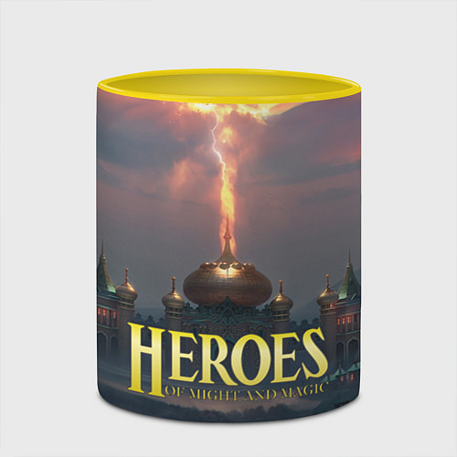Кружка цветная Heroes of Might and Magic HoM Z / 3D-Белый + желтый – фото 2