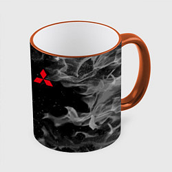 Кружка 3D MITSUBISHI ОГОНЬ, цвет: 3D-оранжевый кант