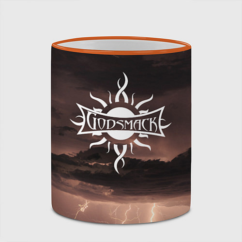 Кружка цветная GODSMACK ГОДСМАК Z / 3D-Оранжевый кант – фото 2