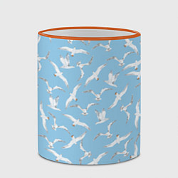 Кружка 3D Чайки в небе паттерн, цвет: 3D-оранжевый кант — фото 2