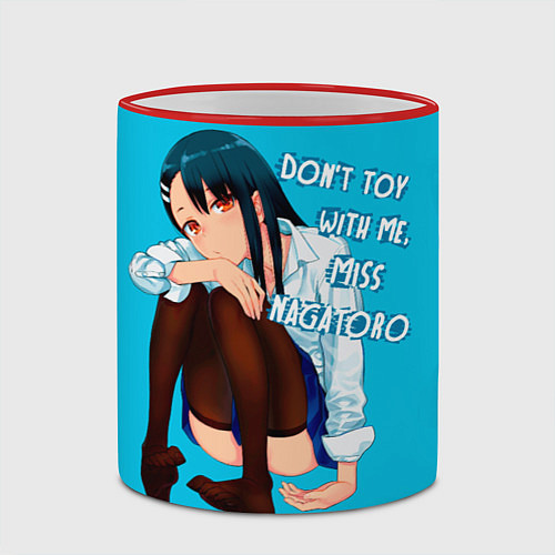 Кружка цветная Скучающая Нагаторо / 3D-Красный кант – фото 2