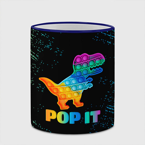 Кружка цветная POP IT DINOSAUR ДИНОЗАВР / 3D-Синий кант – фото 2