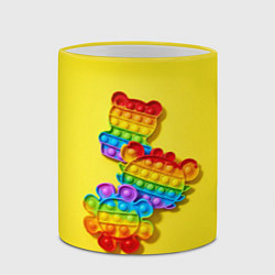 Кружка 3D АНТИСТРЕСС ПОП ИТ POP IT, цвет: 3D-желтый кант — фото 2