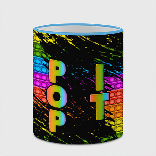 Кружка цветная ПОП ИТ POP IT АНТИСТРЕСС / 3D-Небесно-голубой кант – фото 2