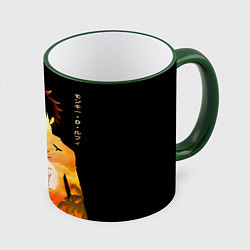 Кружка 3D Силуэт Луффи One piece, цвет: 3D-зеленый кант