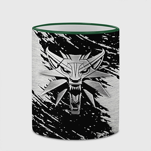 Кружка цветная THE WITCHER LOGO STEEL / 3D-Зеленый кант – фото 2