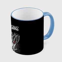 Кружка 3D SCORPIONS, цвет: 3D-небесно-голубой кант