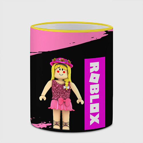 Кружка цветная BARBIE ROBLOX РОБЛОКС Z / 3D-Желтый кант – фото 2
