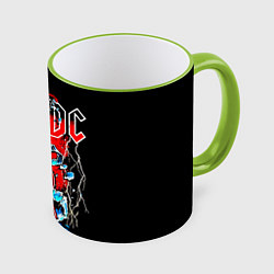 Кружка 3D ACDC гитара, цвет: 3D-светло-зеленый кант
