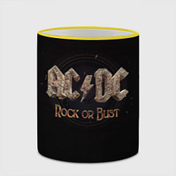 Кружка 3D ACDC Rock or Bust, цвет: 3D-желтый кант — фото 2