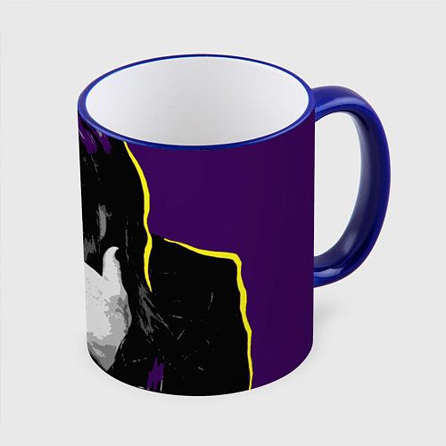 Кружка цветная Ozzy Osbourne, Оззи Осборн / 3D-Синий кант – фото 1