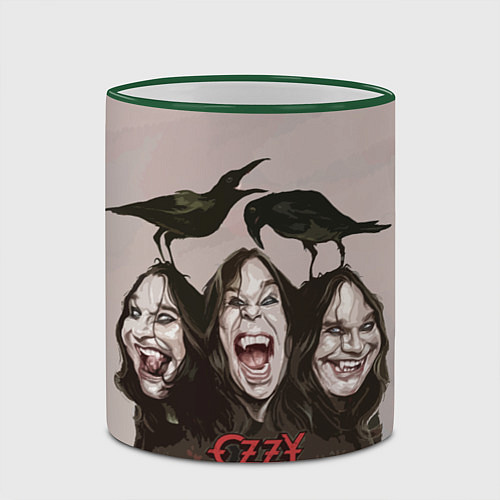 Кружка цветная Ozzy Osbourne / 3D-Зеленый кант – фото 2