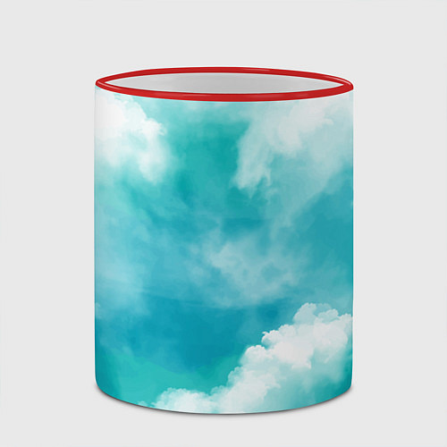 Кружка цветная Голубое Небо Blue Sky Z / 3D-Красный кант – фото 2
