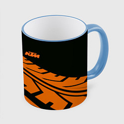 Кружка 3D ORANGE KTM КТМ Z, цвет: 3D-небесно-голубой кант