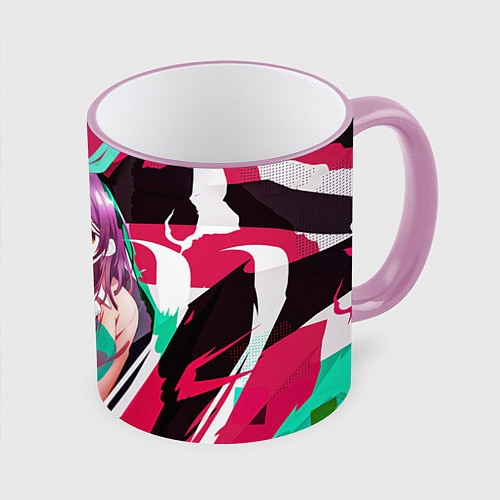Кружка цветная Sayu Ogiwara / 3D-Розовый кант – фото 1