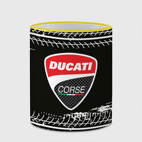 Кружка цветная Ducati Дукати Z / 3D-Желтый кант – фото 2