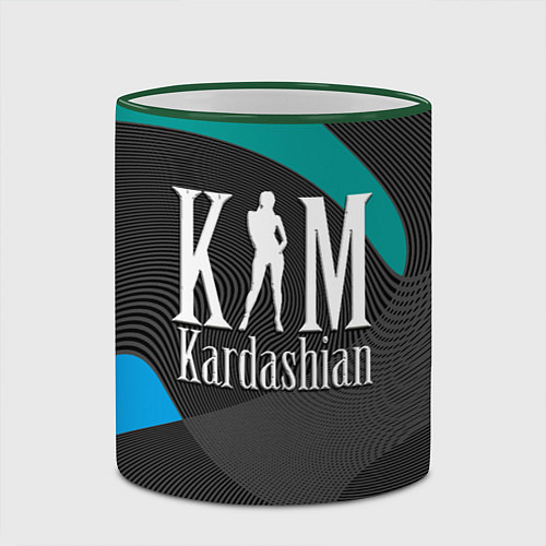 Кружка цветная Ким Кардашьян / 3D-Зеленый кант – фото 2