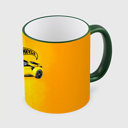 Кружка 3D Hot Wheels Хот Вилс, цвет: 3D-зеленый кант