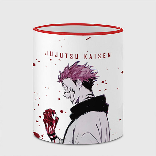 Кружка цветная Ryomen Sukuna Jujutsu Kaisen / 3D-Красный кант – фото 2