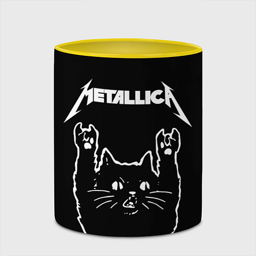 Кружка цветная METALLICA МЕТАЛЛИКА / 3D-Белый + желтый – фото 2