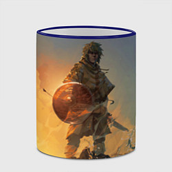 Кружка 3D Винланд стоит на скале сага, цвет: 3D-синий кант — фото 2