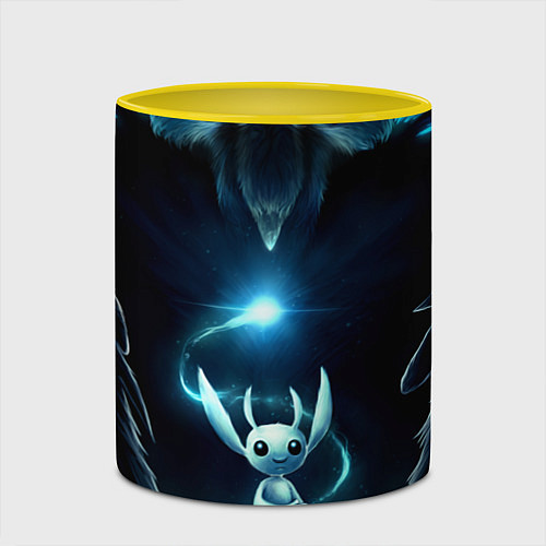 Кружка цветная Ori and the Will of the Wisps Logo спина / 3D-Белый + желтый – фото 2