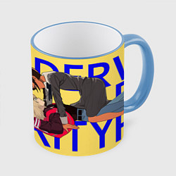 Кружка 3D Wonder Egg Priority Rika and Neiru, цвет: 3D-небесно-голубой кант