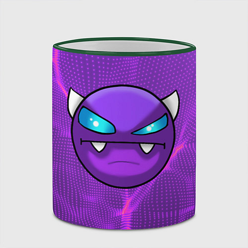 Кружка цветная Geometry Dash / 3D-Зеленый кант – фото 2