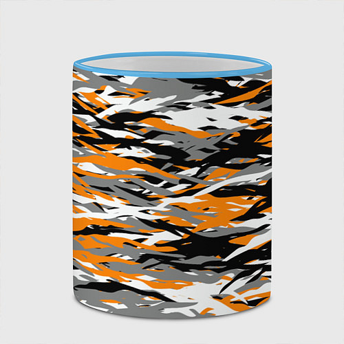 Кружка цветная Тигровый камуфляж / 3D-Небесно-голубой кант – фото 2