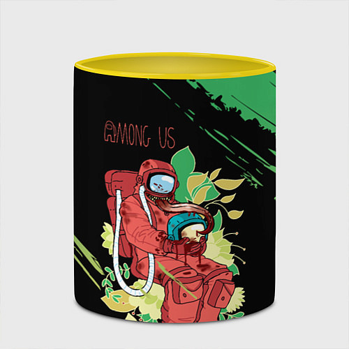 Кружка цветная Among Us Амонг Ас Z / 3D-Белый + желтый – фото 2