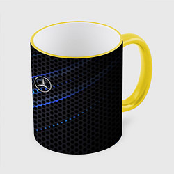 Кружка 3D MERCEDES LOGO NEON, цвет: 3D-желтый кант