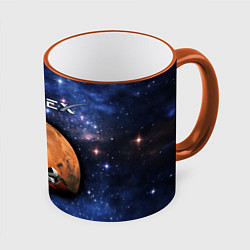 Кружка 3D Space X, цвет: 3D-оранжевый кант