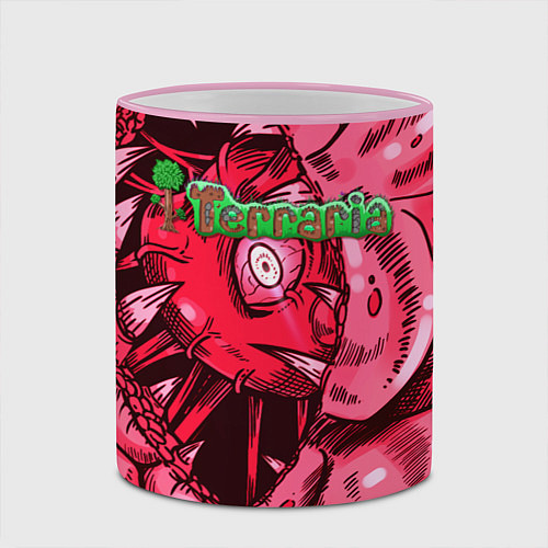 Кружка цветная Terraria Террария Z / 3D-Розовый кант – фото 2