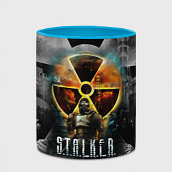Кружка 3D STALKER SHADOW OF CHERNOBYL СТАЛКЕР ТЕНИ ЧЕРНОБЫЛЯ, цвет: 3D-белый + небесно-голубой — фото 2