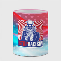 Кружка 3D Стоп расизм!, цвет: 3D-розовый кант — фото 2