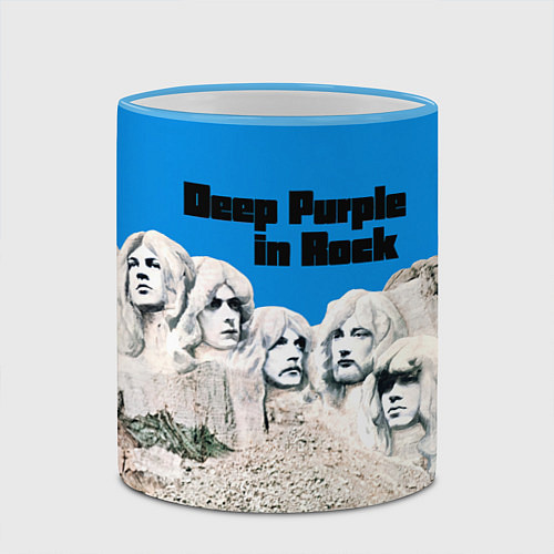 Кружка цветная Deep Purple in Rock / 3D-Небесно-голубой кант – фото 2