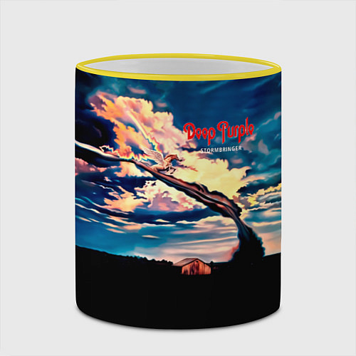 Кружка цветная Deep Purple - Stormbringer / 3D-Желтый кант – фото 2